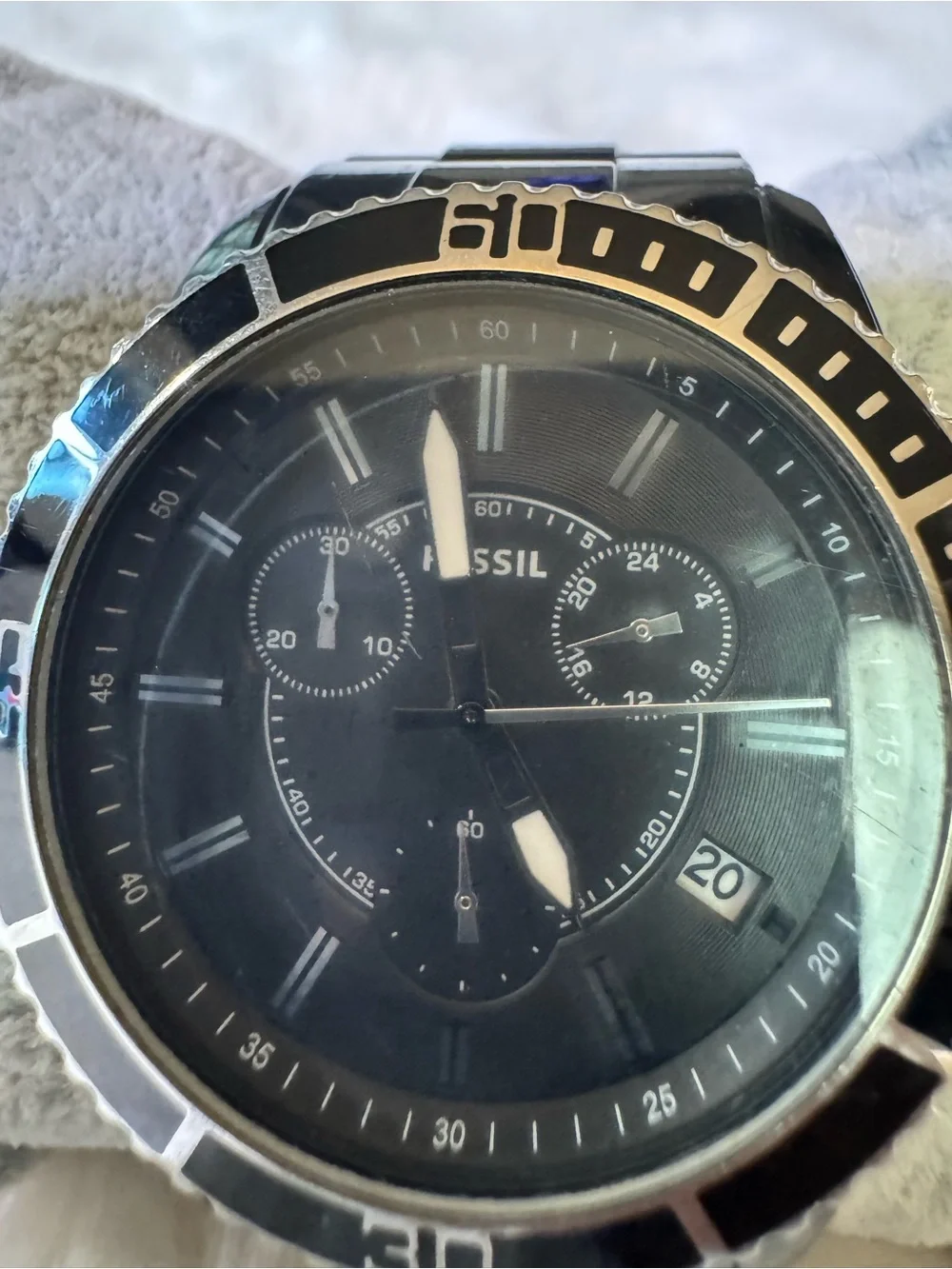 Fossil Black Watch with Gold Accents